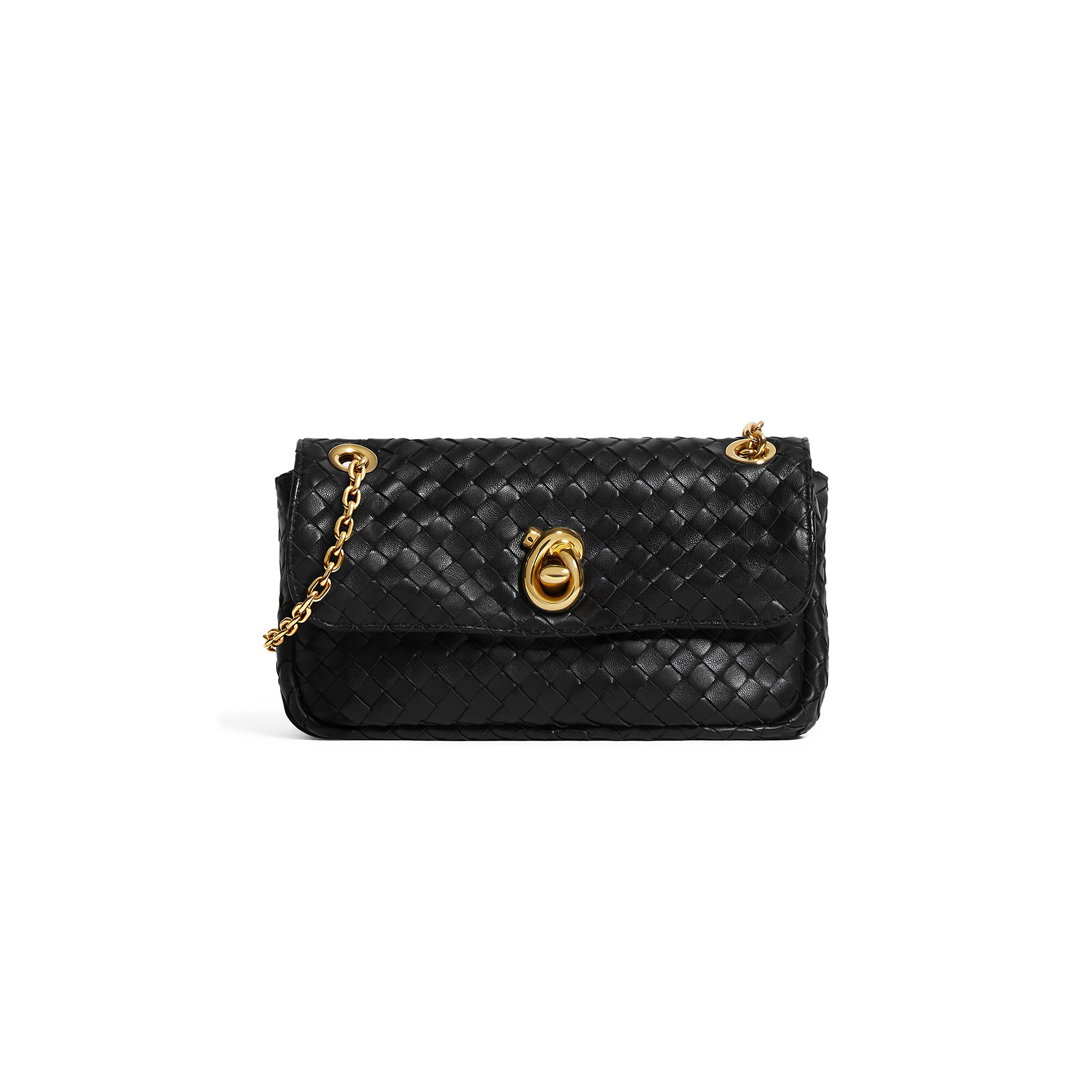 BOTTEGA VENETA MADISON INTRECCIATO LEATHER SHOULDER BAG (22.5*13*4.5cm)
